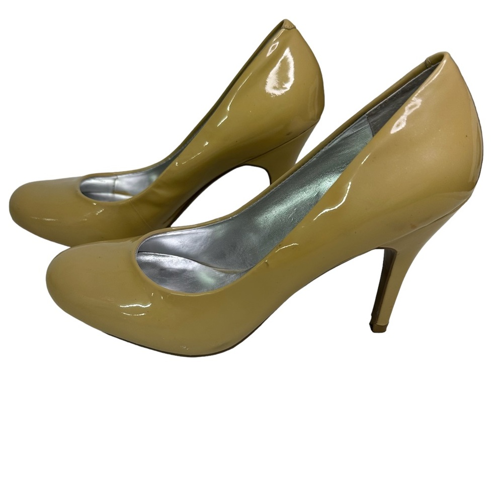 Jessica Simpson Round Toe 4 Inch Heels Muted Yellow Neutral Shoes Womens 7.5 B